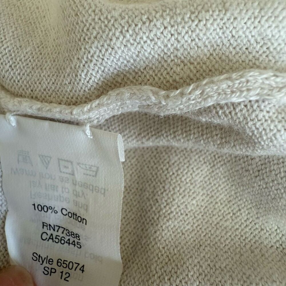 J. Crew 100% cotton beige back tie sweater size M - Picture 5 of 7